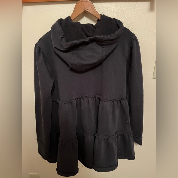 Free People Tiered Trapeze Hoodie Jacket Oversized Black - S - Picture 7 of 7